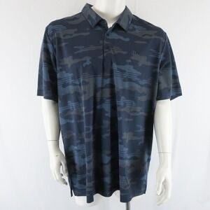 Travis Mathew Short‎ Sleeve Golf Polo Shirt Mens XXXL 3XL Camo Palm Tree Print